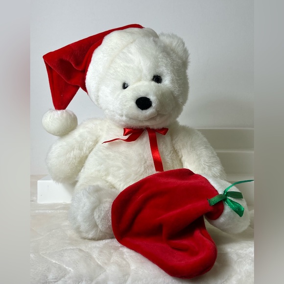 Ganz “Stocking Snugglers”1998 Plush Christmas Bear Stuffed Animal Toy RARE 15” - Picture 1 of 14